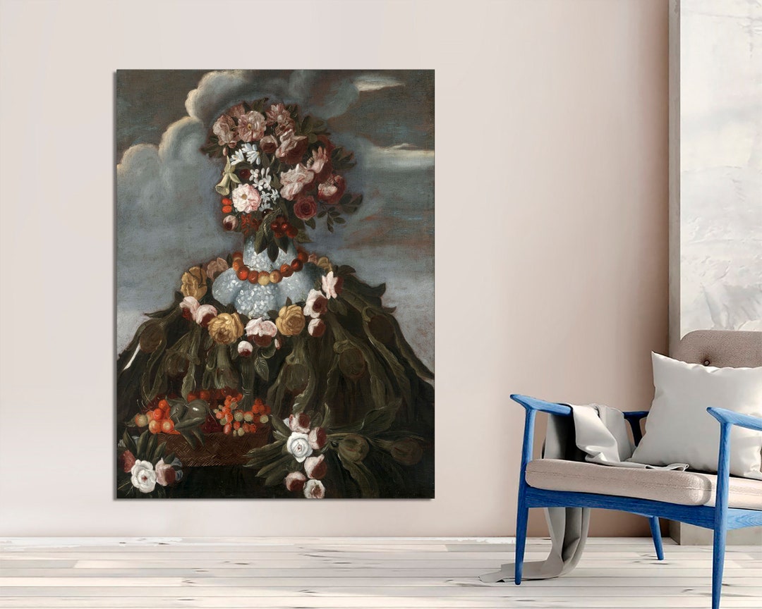 Giuseppe Arcimboldo Spring Canvas Print, Floral Portrait, Ready to Hang ...