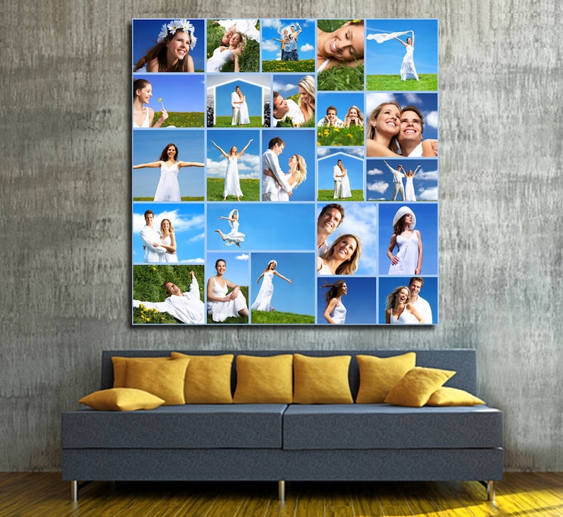 Canvas Photo Collage Gift Personalized Wedding Pictures Photo Etsy