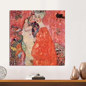 Girlfriends by Gustav Klimt, Canvas Reproduction, Gustav Klimt Canvas, Classic Artwork, Gustav Klimt Wall Art, Modern CANVAS Ready to Hang.