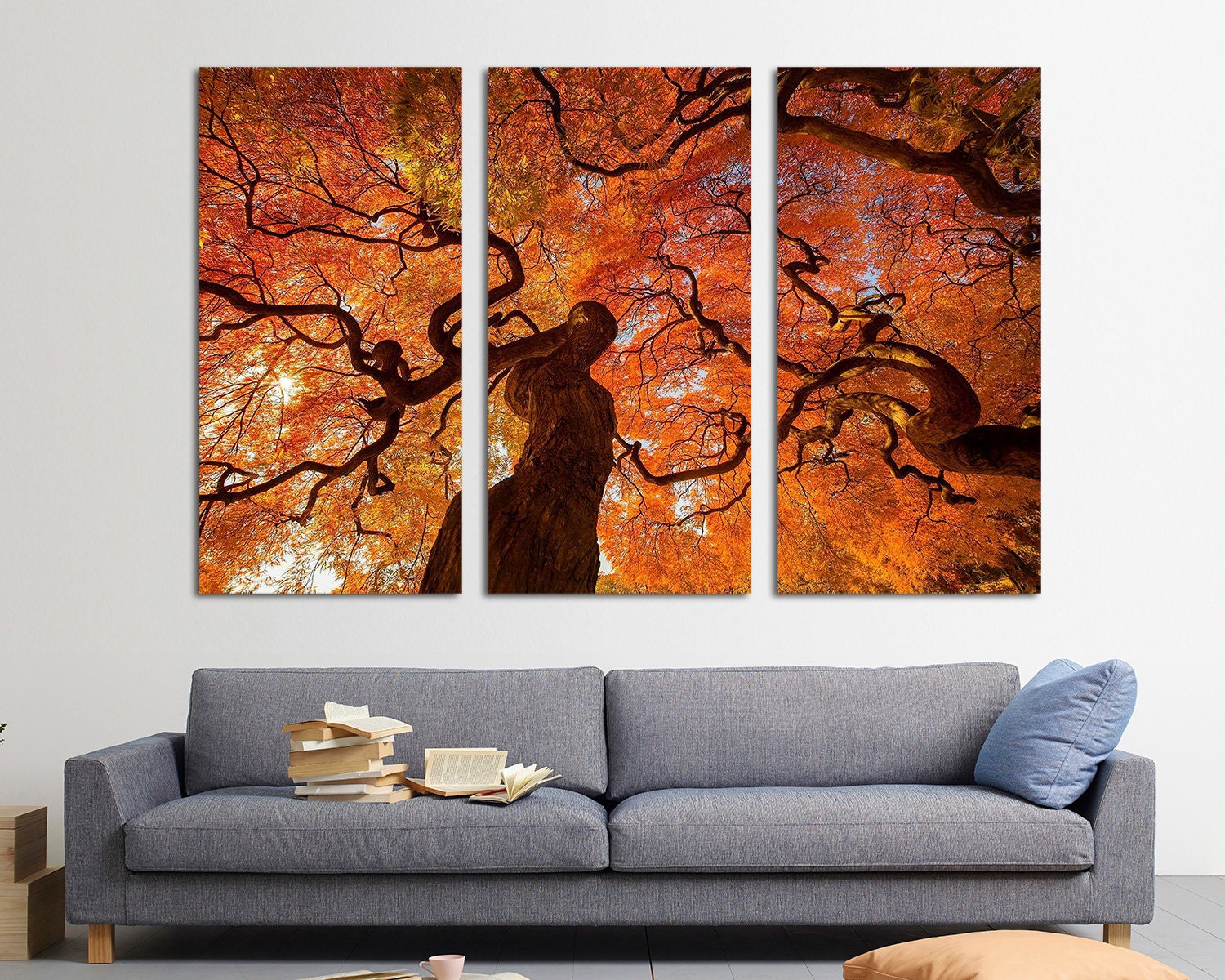 Red and Orange Leaves Forest, Forest Art, Orange Autumn Tree Red and Orange Leaves Forest, Forest Art, Orange Autumn Tree
