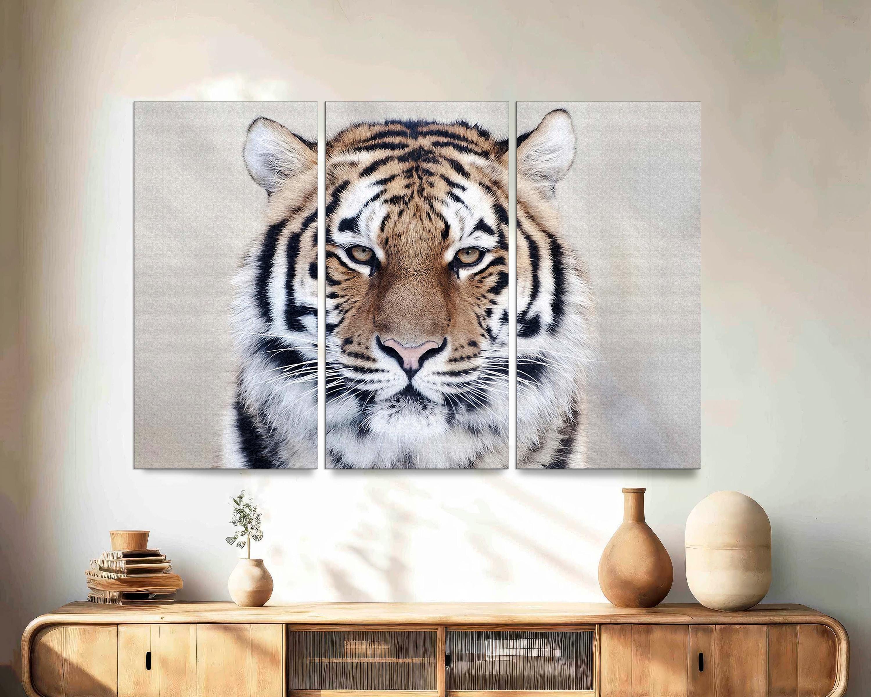 Tiger Canvas Wall Art, 3-panel Wild Animal Giclée Print - Etsy