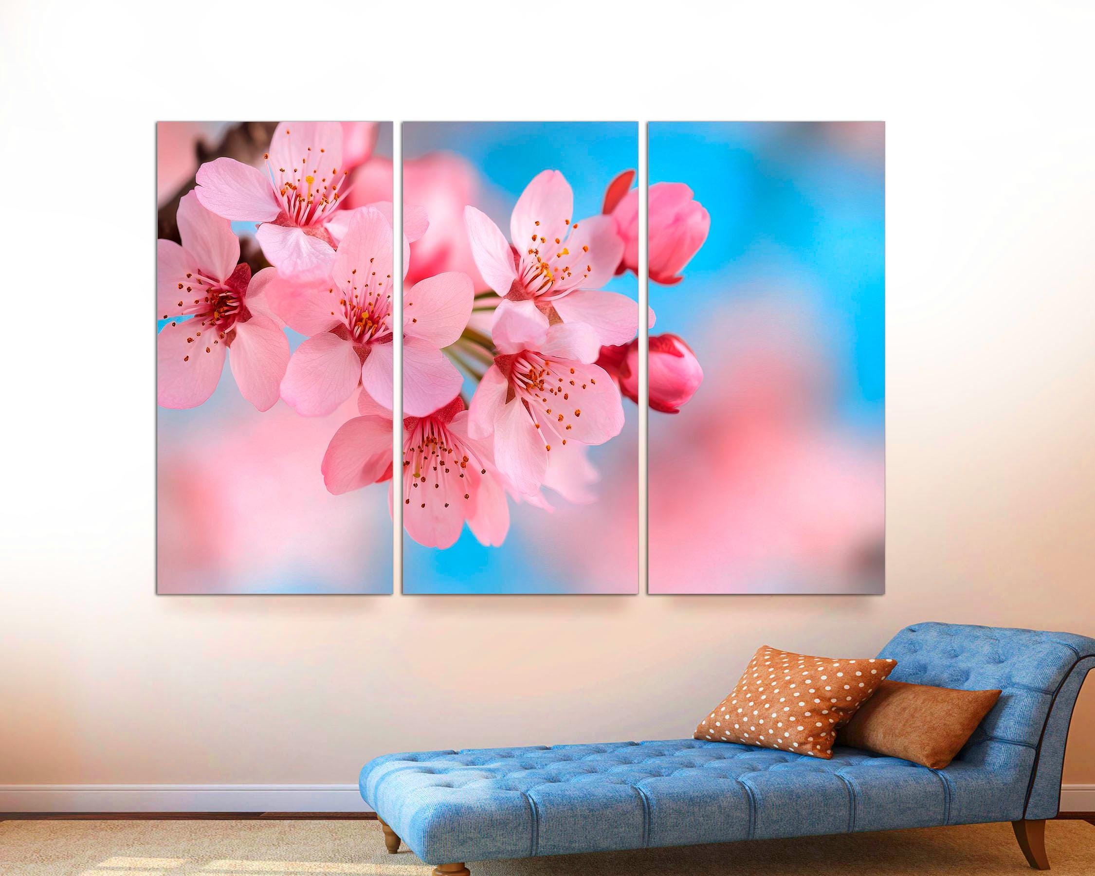 Cherry Blossom Tree 3-panel Canvas Print, Ready to Hang - Etsy