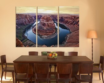 3 Panel Split (Triptych) Canvas Print. 1.5" deep frames, Grand Canyon National Park, for interior room decor, room decor.