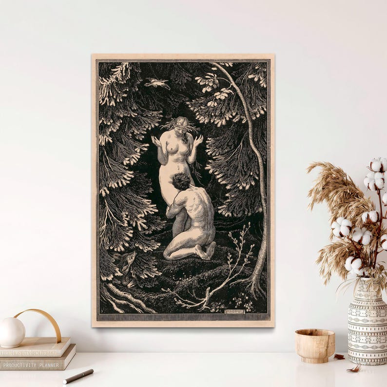 The Fruit Was Never an Apple, Paradise by Max Svabinsky, Paradise Wall Canvas, Love Illustration Art, Fantasy Wall Art, Canvas Ready to Hang zdjęcie 1