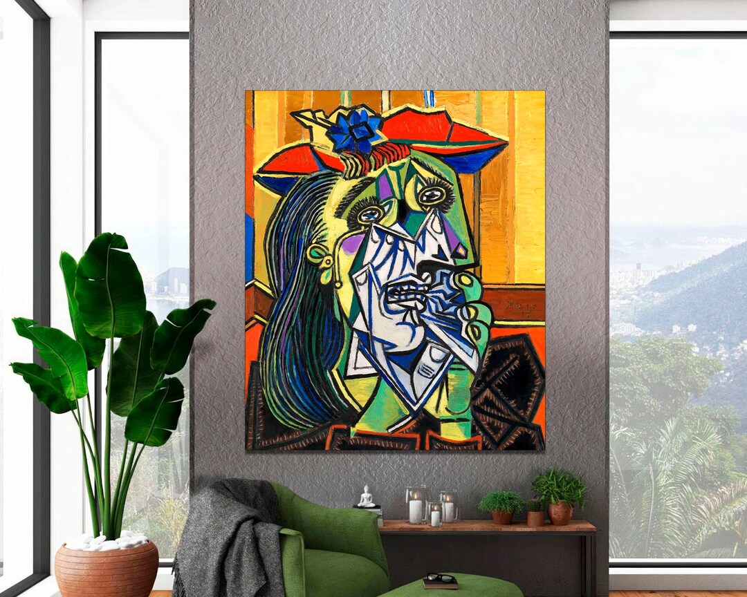 Weeping Woman Picasso Canvas Print, Modern Abstract Wall Art