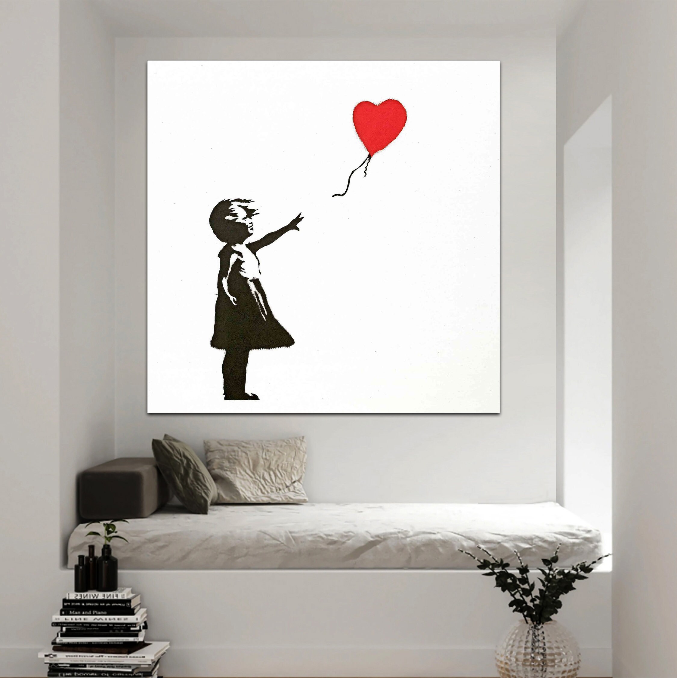 Banksy Girl With Balloon – Framed Canvas Print, Ready to Hang - Etsy
