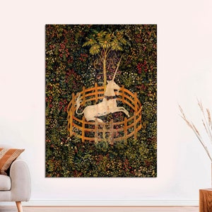 The unicorn rests in a garden tapestry new arrivals
