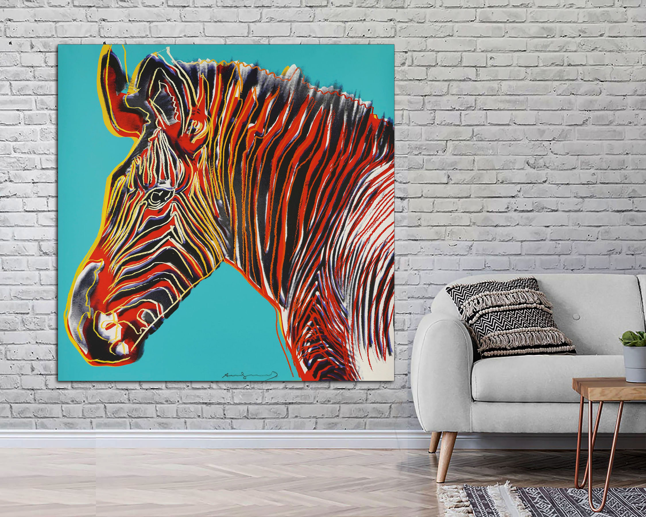 Andy Warhol Zebra Canvas Print, Pop Art, Mid Century Modern Decor