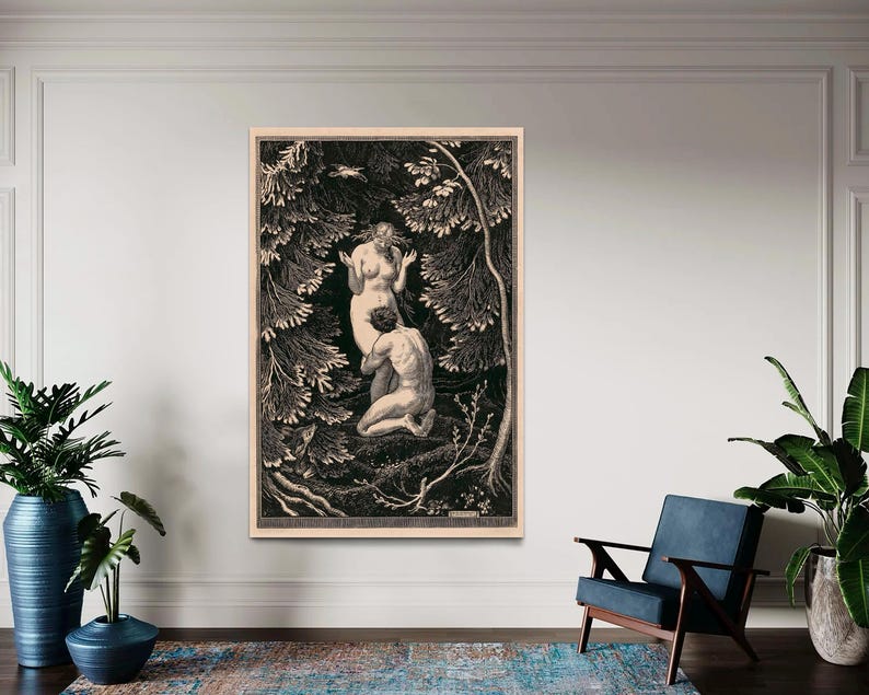 The Fruit Was Never an Apple, Paradise by Max Svabinsky, Paradise Wall Canvas, Love Illustration Art, Fantasy Wall Art, Canvas Ready to Hang zdjęcie 5