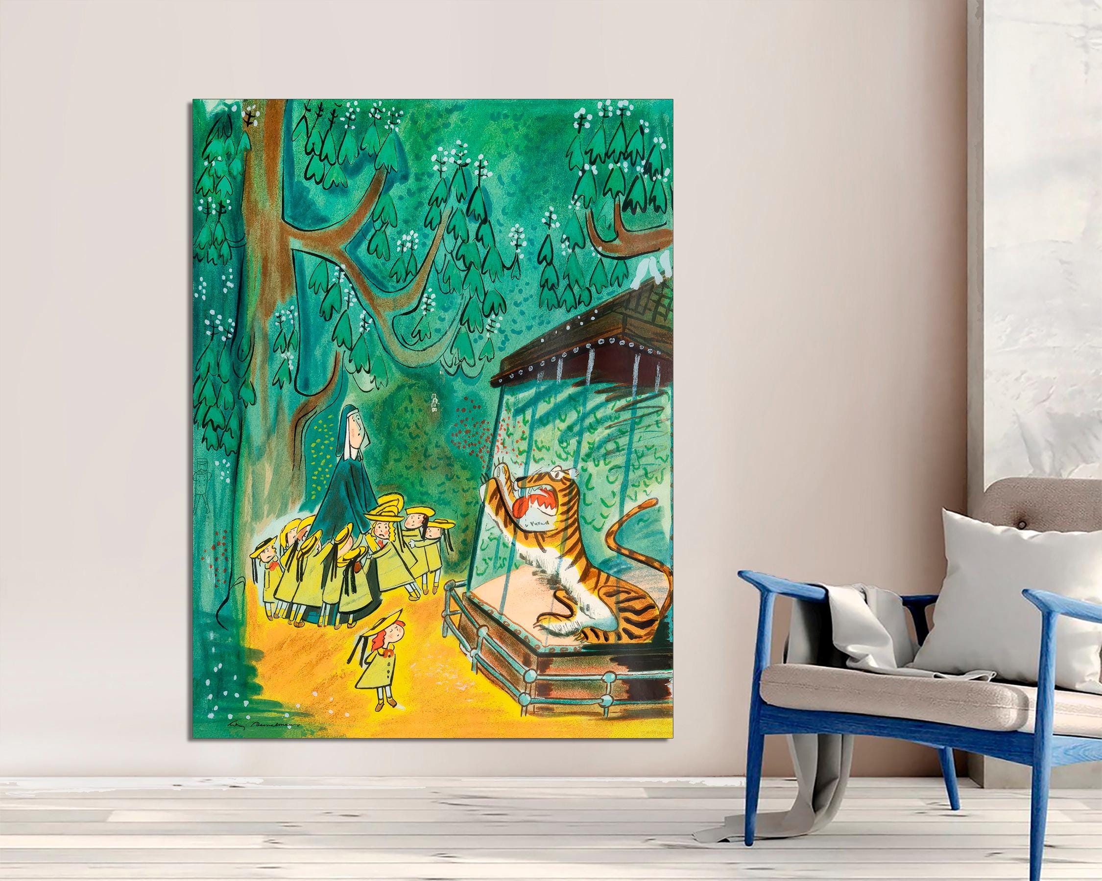 Madeline at the Zoo Canvas Print, Ludwig Bemelmans Art, Ready to
