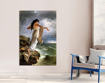 The Death of Sappho, Greek Mythology Canvas Art Print, Ready to Hang
