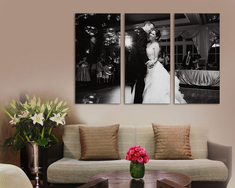 Canvas Print Set of 3 Panels Custom Wedding Print Triptych Etsy