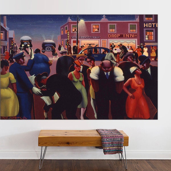 Archibald Motley Black Belt, Jazz Age Modernist Canvas Poster, Jazz Wall Art, Jazz Canvas Poster, Jazz Art Canvas Print Ready to Hang.