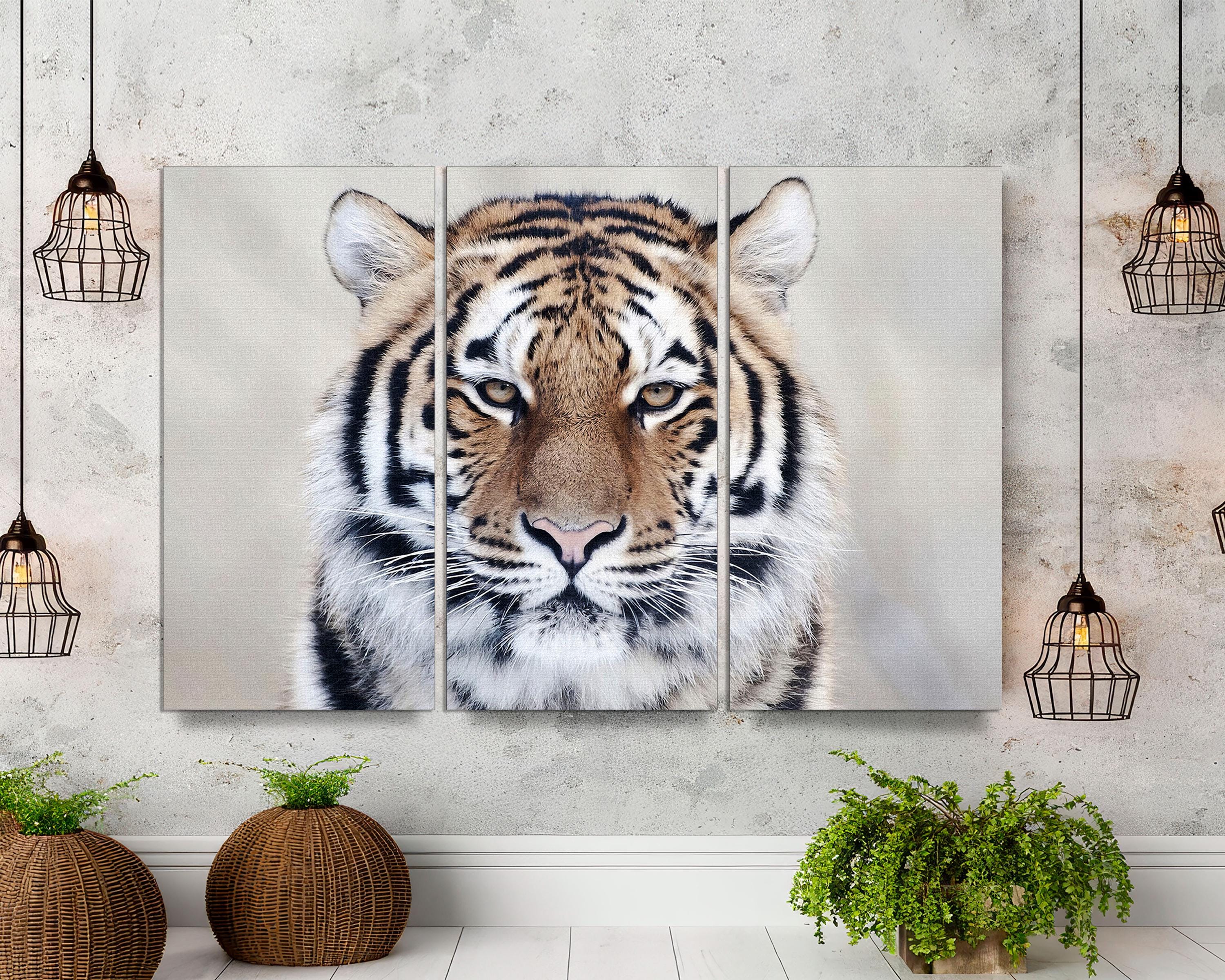 Tiger Canvas Wall Art, 3-panel Wild Animal Giclée Print - Etsy