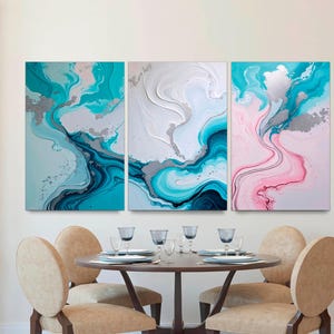 Large Framed Abstract 3-Panel Canvas Art, Modern Landscape Wall Art, Neutral Texture Canvas Print, Living Room Canvas Wall Art Ready to Hang