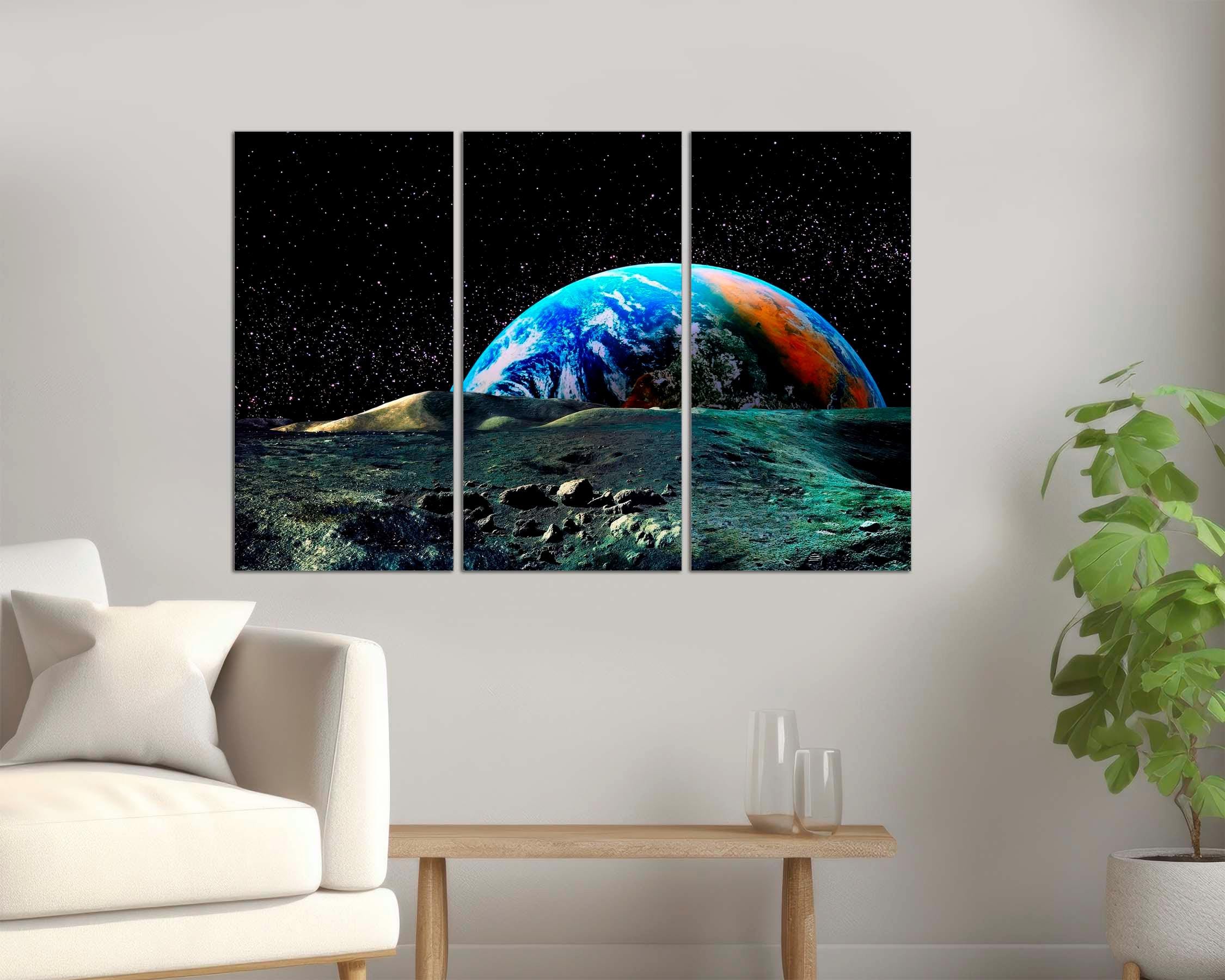 アート・デザイン・音楽 Pictures from the Surface of the Earth Earth From Space Canvas Print, Triptych NASA Wall Art - Etsy