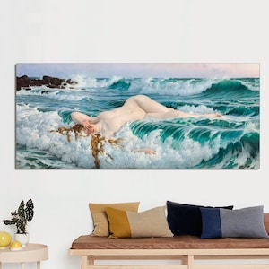 Adolph Hirémy-Hirschl - The Birth of Venus, Vintage art, Classic Painting, Aphrodite Art Print, Canvas Art, Classic CANVAS Art READY to HANG