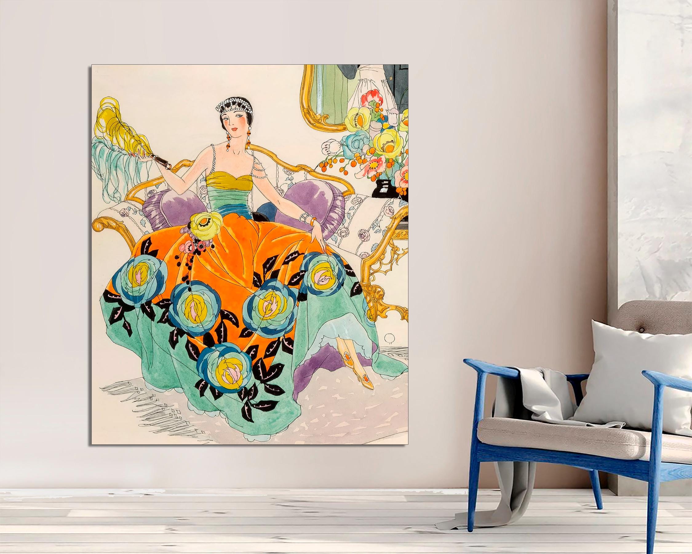 Alberto Vargas Art Deco Canvas Print, Glamorous Woman, Ready to