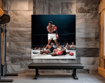 Muhammad Ali vs Sonny Liston Canvas Print, Boxing History, Man Cave Art