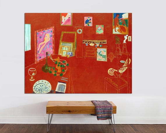 Henri Matisse 'the Red Studio' Canvas Print, Modern Wall Art