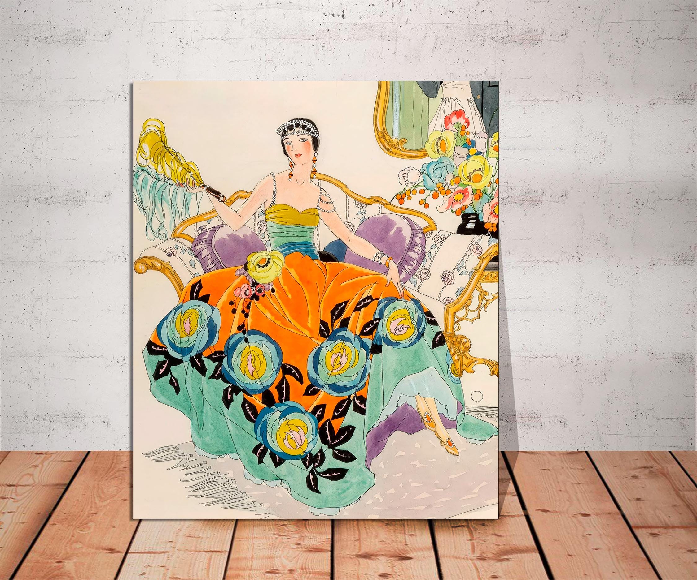 アート・デザイン・音楽 Vargas Alberto Vargas Art Deco Canvas Print, Glamorous Woman, Ready to