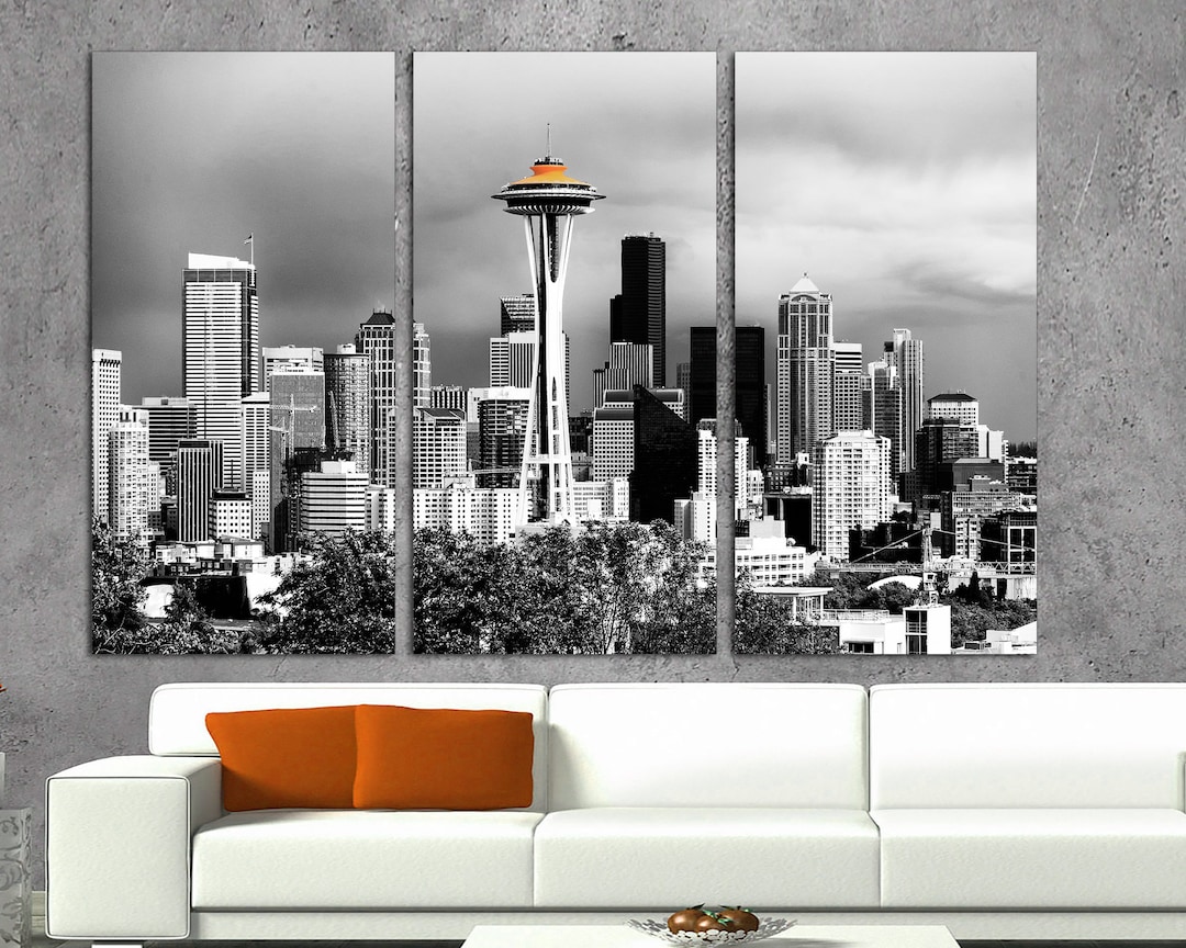 Seattle Skyline Seattle Wall Art Seattle City Seattle Art Seattle