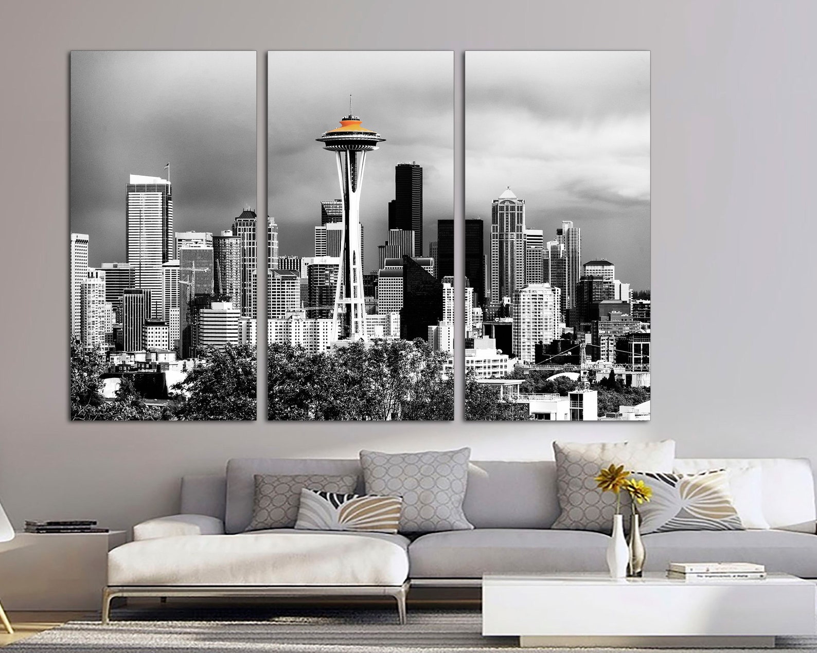 Seattle Skyline Seattle Wall Art Seattle City Seattle Art Etsy