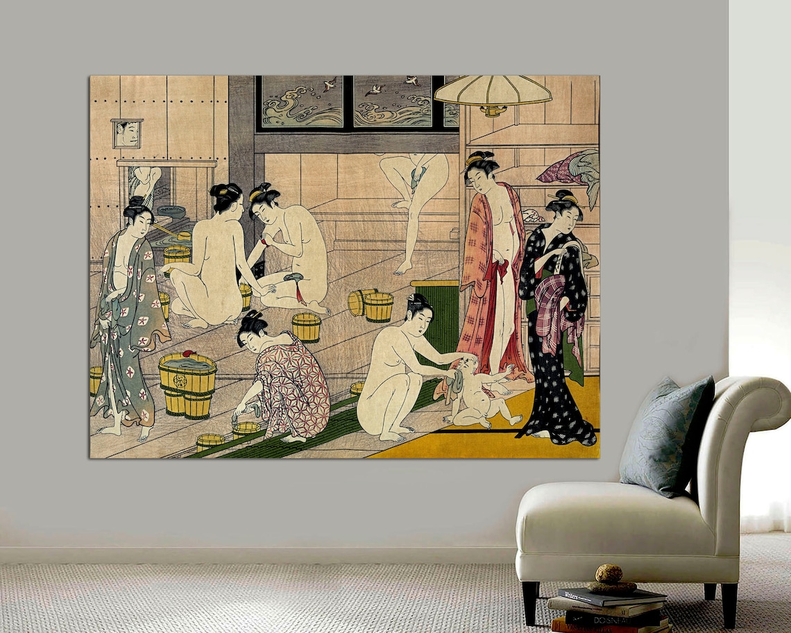 Kiyonaga Bathhouse Women Japanese Wall Art Japanese Art - Etsy