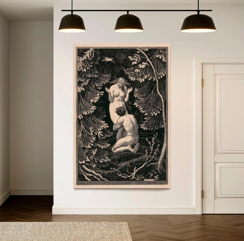 The Fruit Was Never an Apple, Paradise by Max Svabinsky, Paradise Wall Canvas, Love Illustration Art, Fantasy Wall Art, Canvas Ready to Hang zdjęcie 6