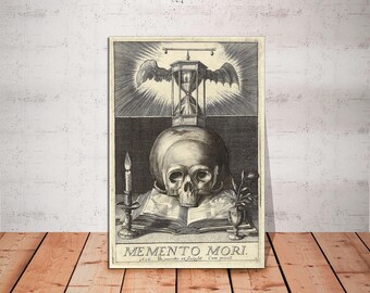 Memento Mori Skull Canvas Print, 17th Century Engraving Art - Etsy