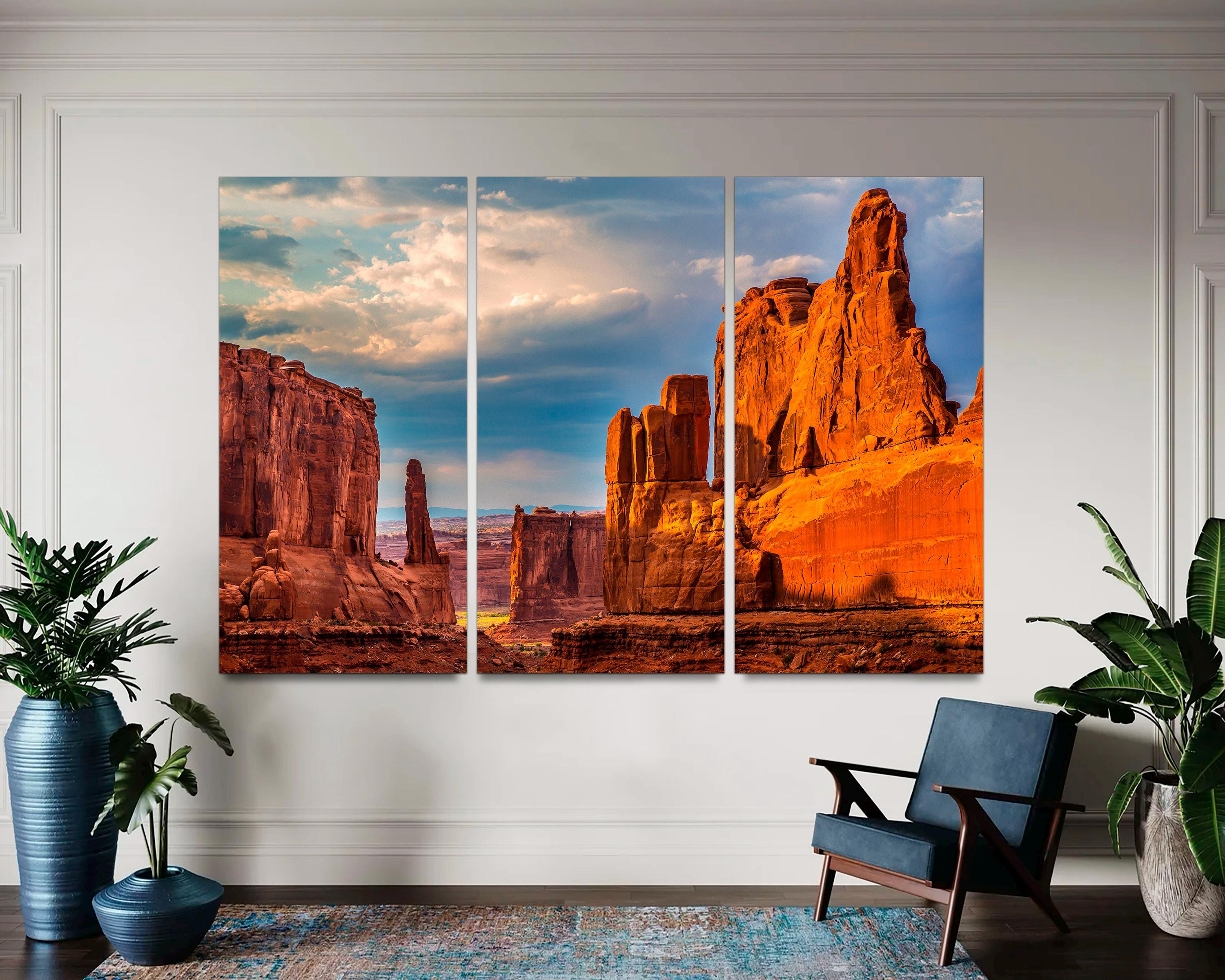 Arches National Park Canvas Print: Utah Landscape 3-panel Wall Art