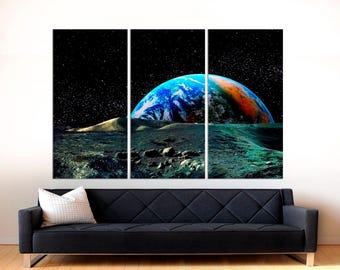 アート・デザイン・音楽 Pictures from the Surface of the Earth Earth From Space Canvas Print, Triptych NASA Wall Art - Etsy