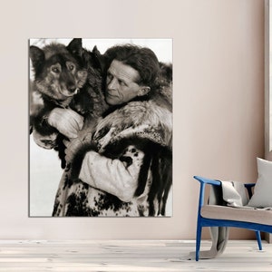 Togo Siberian Husky Art on Canvas, Alaska Sled Musher Winter Cold Alaska Wilderness Wild Dogs With Snow and Sleds CANVAS Print Ready to Hang