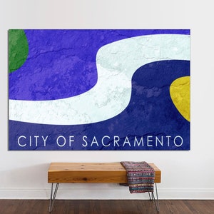 Sacramento California Flag Canvas Art, Sacramento Art, US Flag Poster, State Flags California Poster, CA Art, California Gifts Ready to Hang