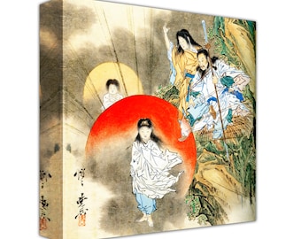 Kawanabe Kyosai Sun Goddess Ukiyo-e, Japanese Canvas Wall Art - Etsy