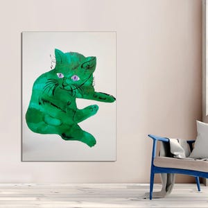 Andy Warhol Cat Canvas Prints, Line Art Cat Wall Decor, Cat Sam Poster, Modern Cat Print, Vintage Contemporary Art, CANVAS Art Ready to Hang