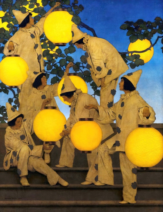 Maxfield Parrish 'the Lantern Bearers' Canvas Print, Vintage