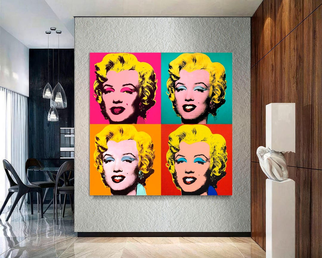 Marilyn Monroe Pop Art Canvas Print, Andy Warhol Style Portrait - Etsy