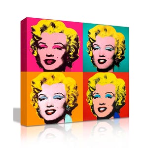Marilyn Monroe Pop Art Canvas Print, Andy Warhol Style Portrait - Etsy