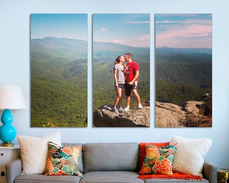 Custom Photo Canvas Split Wall Art Home Decor Your Photo Etsy