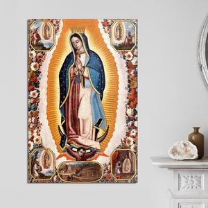 Catholic Art, Our Lady of Guadalupe, Mary Mexican Art, Virgen de Guadalupe Sacred Serenity Art of Our Lady of Guadalupe Art Ready to Hang.