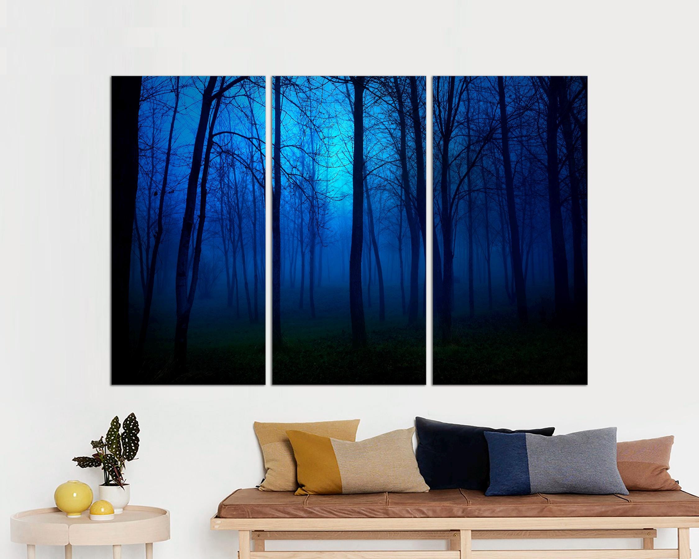 Blue Forest Triptych Canvas Art, Ready to Hang - Etsy