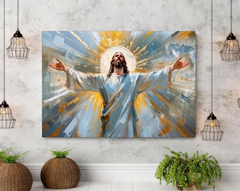 Jesus Canvas Print, Christian Home Decor, Biblical Wall Art