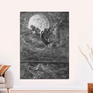 The Adventures of Baron von Munchhausen by Gustave Dore, Gustave Dore Fantasy Wall Art, Gustave Dore Wall Art Print on CANVAS Ready to Hang.