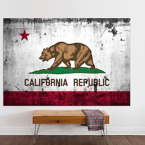 California Flag Canvas Art, California Flag Print, State Flag Poster, State Flags California Poster, CA Wall Art, CANVAS Print Ready to Hang