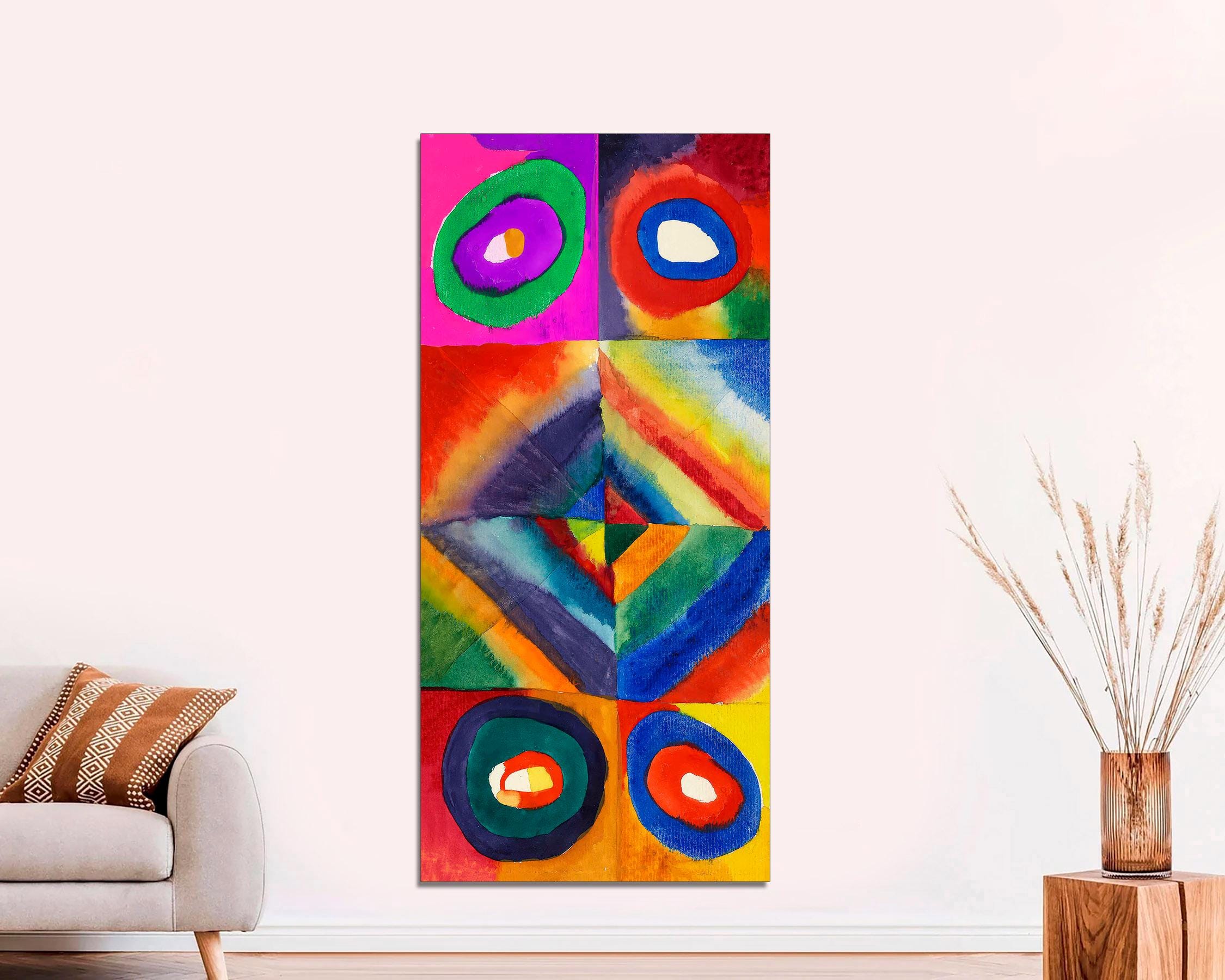 Bright Abstract Canvas Print, Modern Vintage Art, Ready to Hang - Etsy