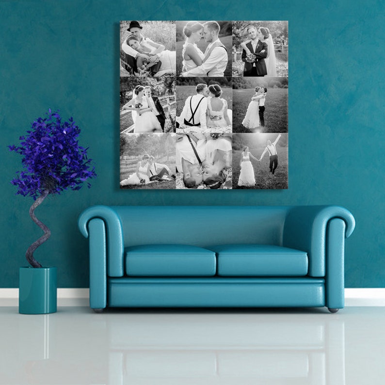 Canvas Photo Collage Gift Personalized Wedding Pictures Photo Etsy