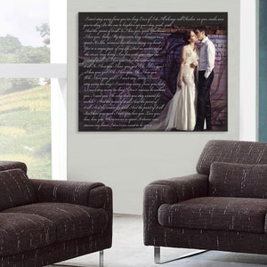 Wedding Lyrics, Word Art, Text on canvas. Daughter First Dance/ Wedding Canvas/ Dad's B'day. Christmas Canvas Gift/ Father's Day Canvas image 2