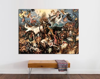 Bruegel's Fall of Rebel Angels, Vintage Canvas Art Print