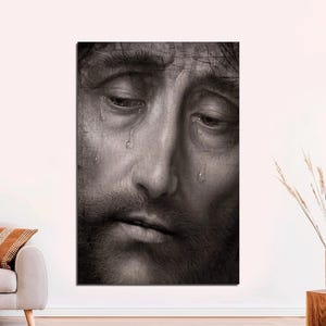 Jesus Christ Shroud of Turin Canvas Print religious icon, perfect present,religious picture Gift, beautiful icon,religious Art Ready to Hang